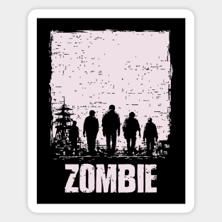 Zombie Apocalypse Horde Vintage Japanese Poster Art Magnet